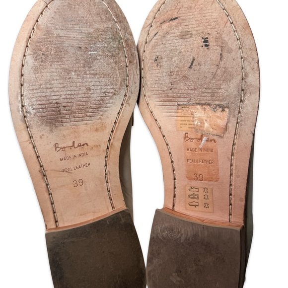 Boden Beige and Neon Pink/Coral Trim Loafers - Picture 5 of 6